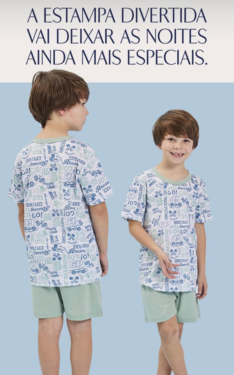 Pijama Infantil Curto em Algodão - Imagem 2